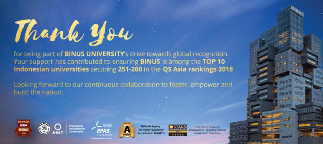 QS World University Ranking 2020 Asia Binus Bina Nusantara